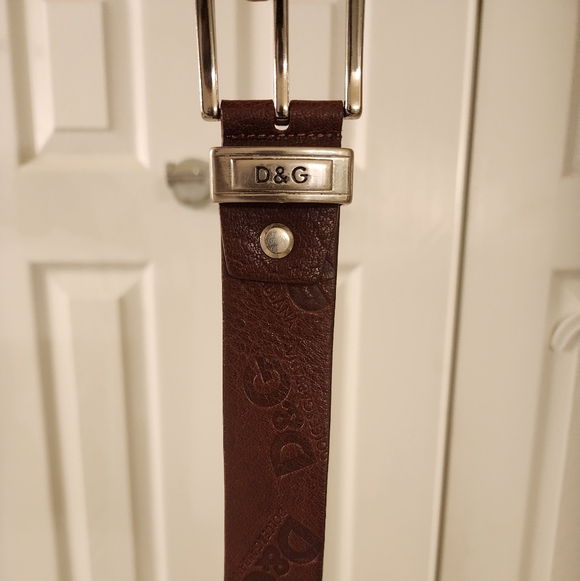 Dolce & Gabbana Other - Dolce & Gabbana Brown Leather Belt with Silver Hardware